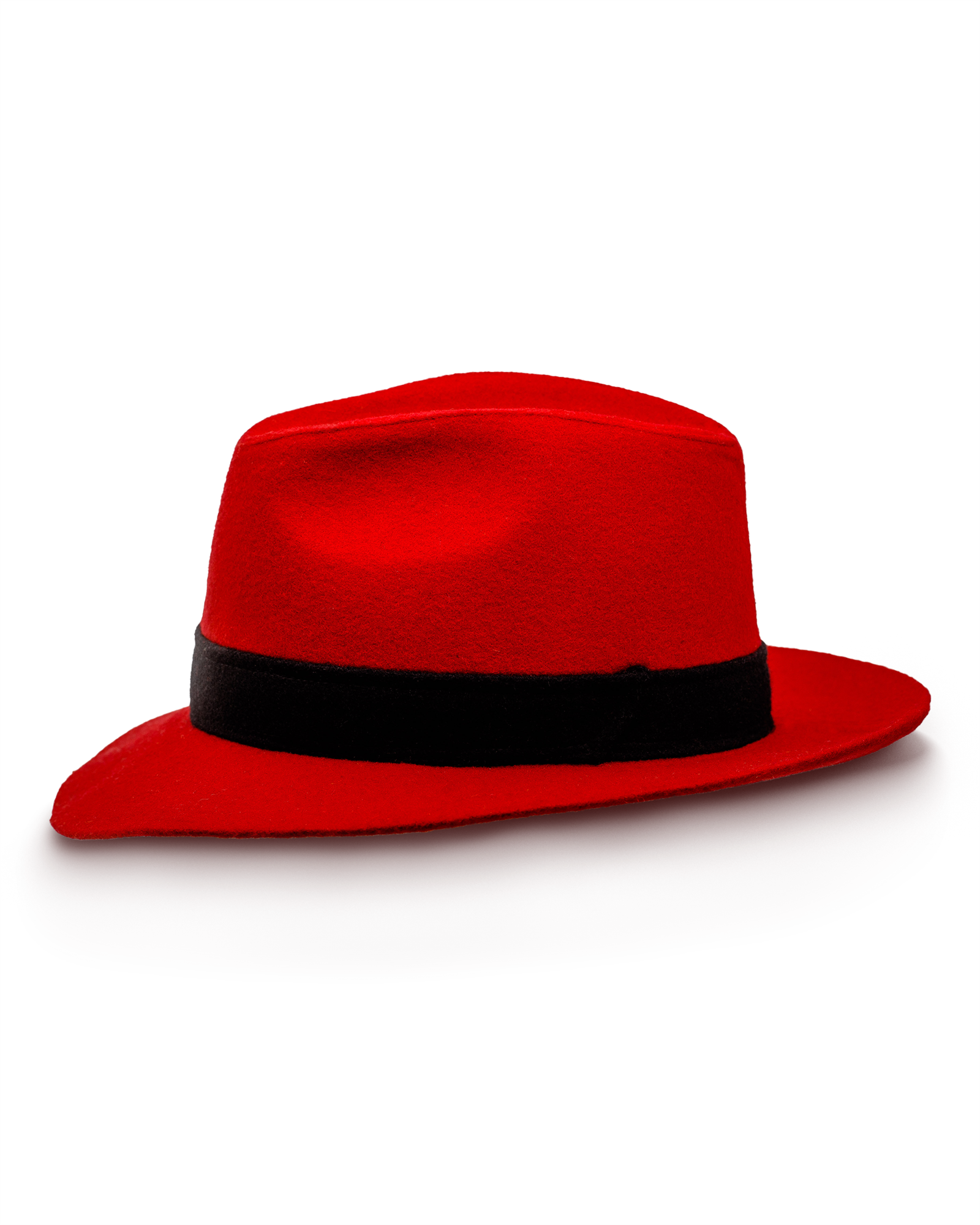 Vintage Halston Heritage Red Wide-Brim Fedora with Black Band Holibanna Red Wide Brim Fedora Hat Unisex Vintage Jazz Hat  main image 3