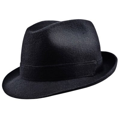 Wool cloth trilby hat sewn short brim bogart bond gangster dressy formal vintage jones narrow brimmed mens fedora