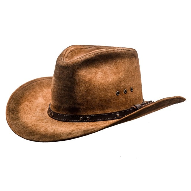 Buckaroo real leather cowboy hat western old west cattleman rancher