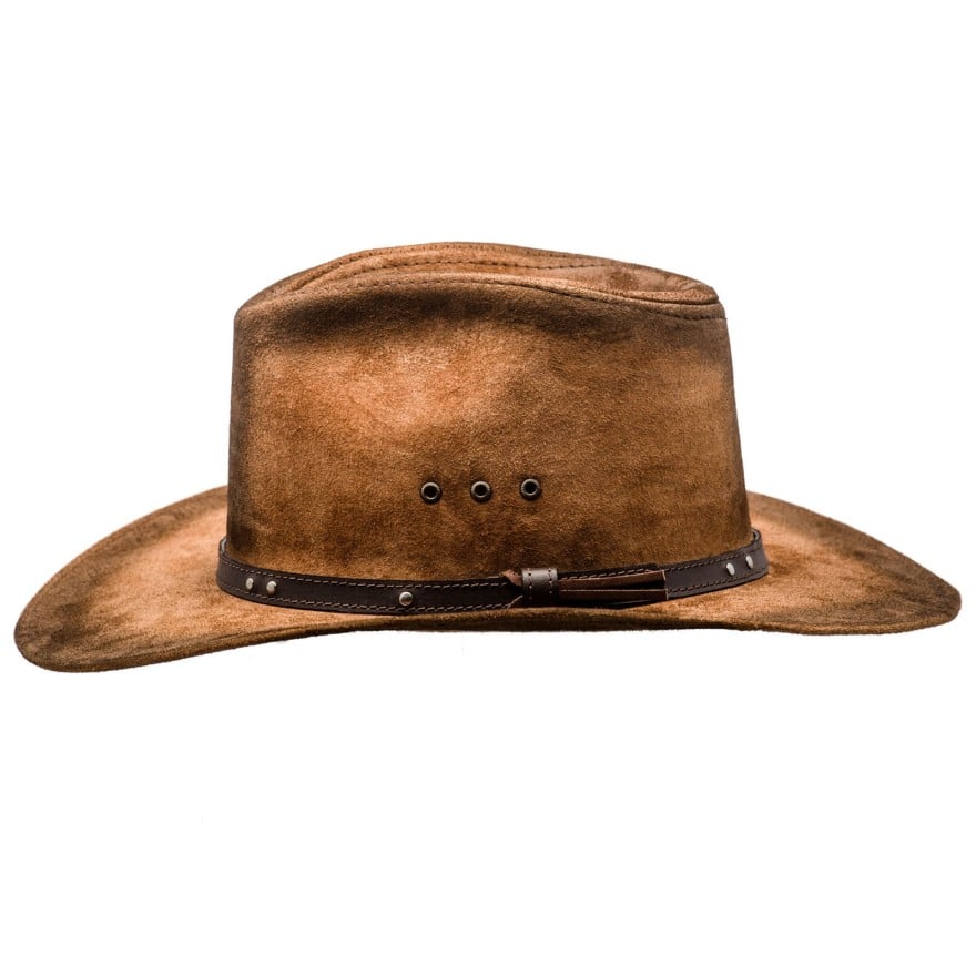 Genuine leather western cowboy hat outback rodeo old west cattleman rancher cowman high plains drifter wild west horse riding