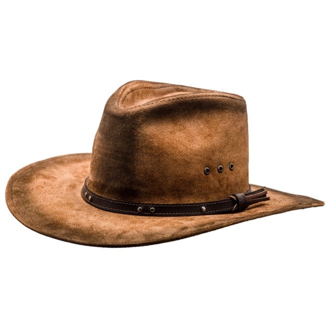 Buckaroo real leather cowboy hat western old west cattleman rancher ...