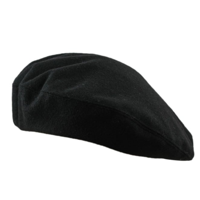 Military Beret Hat with Leather Sweatband Wool Beret Military Army Style Cap for Men 