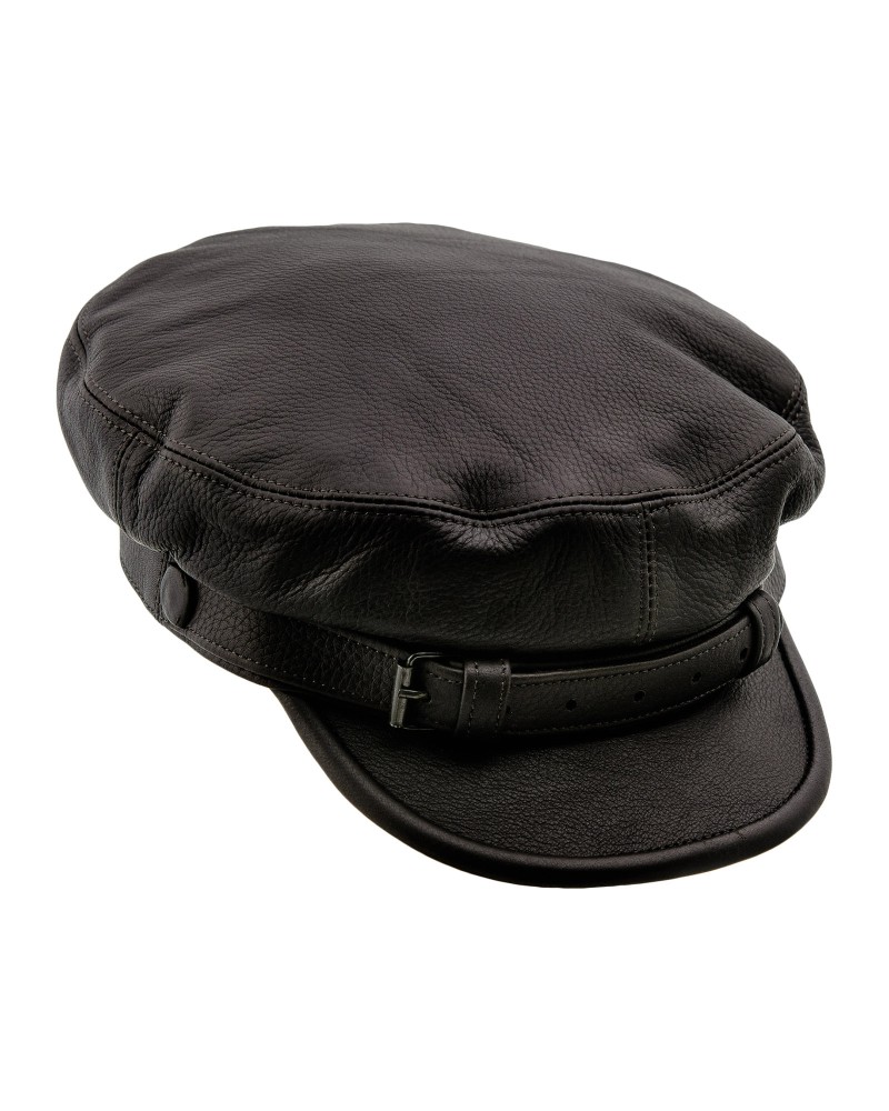 Maciejowka Model 8 - Genuine leather baseball cap. Aka breton Fiddler