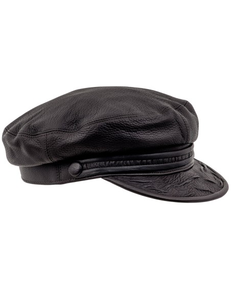 Genuine leather crinkled bill traditional Polish peaked cap fiddler breton Gatsby newsboy greek fisherman captains sailor