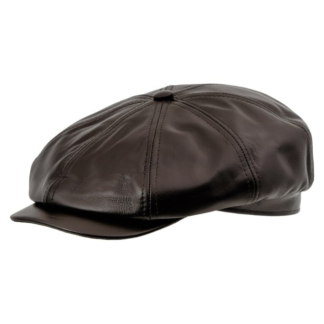 Malone - genuine leather eight panels Gatsby winter cap with breathable ...