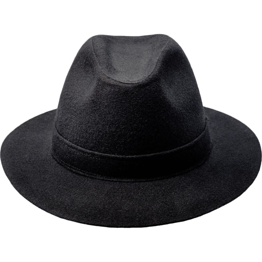 Corleone classic fedora hat with wide brim made of woolen cloth