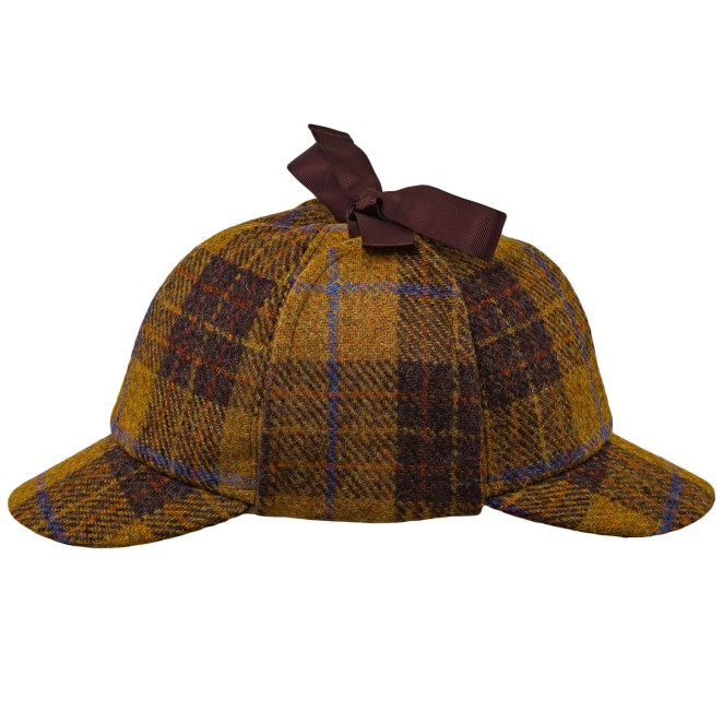 Genuine Scottish Harris Tweed pure wool deerstalker deer hunter cap Sherlock style hat