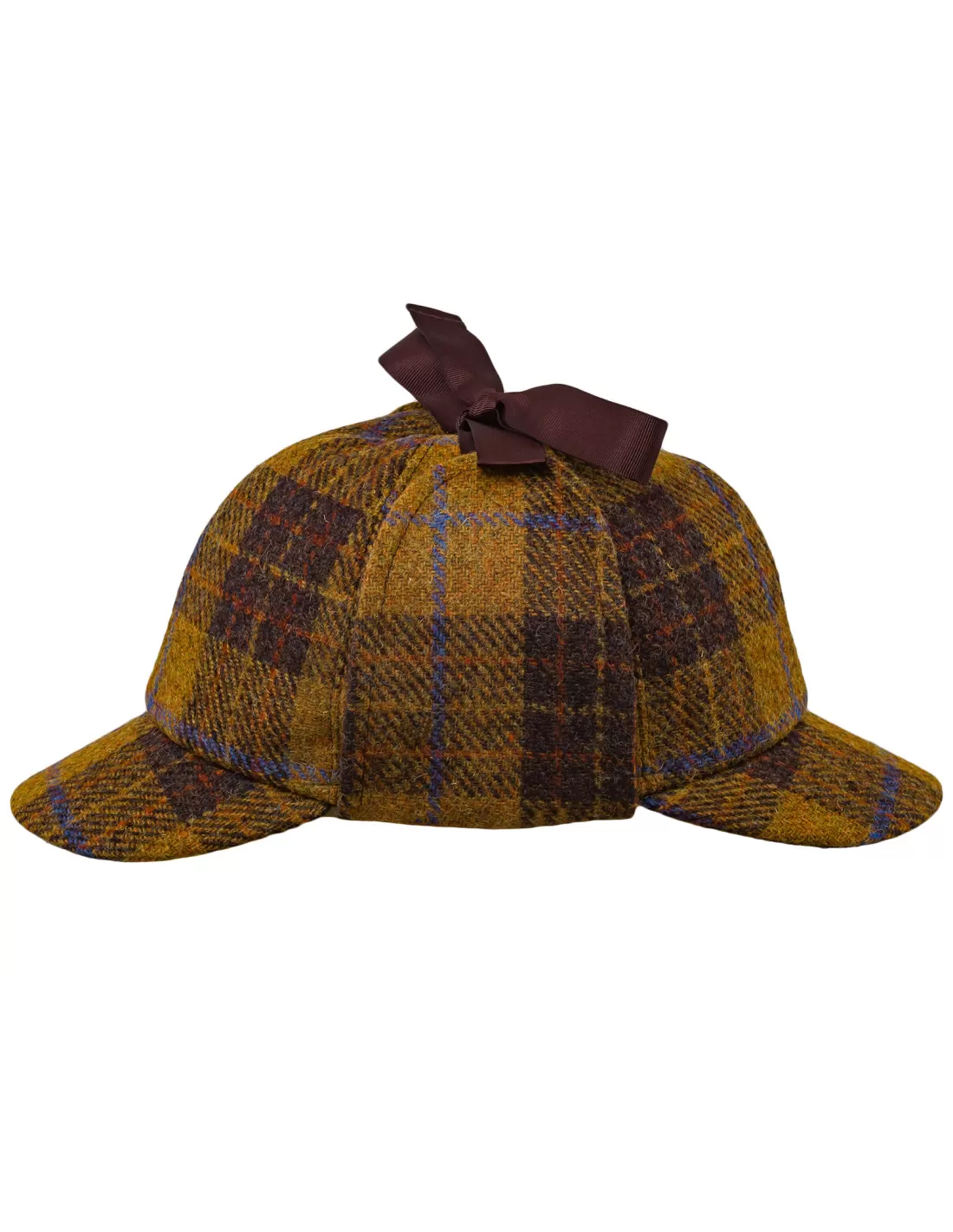 Sherlock style hat, Harris Tweed deerstalker men hats Size 56 cm Color  Yellow