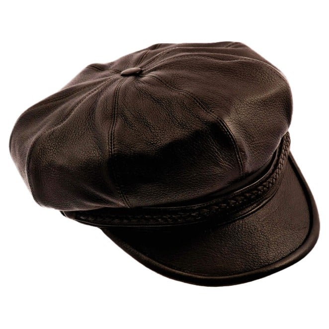 Kunst - men baseball caps with blue, black, brown leather for winter