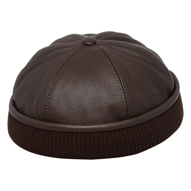 Leon - dockers winter hats, black men caps with genuine leather