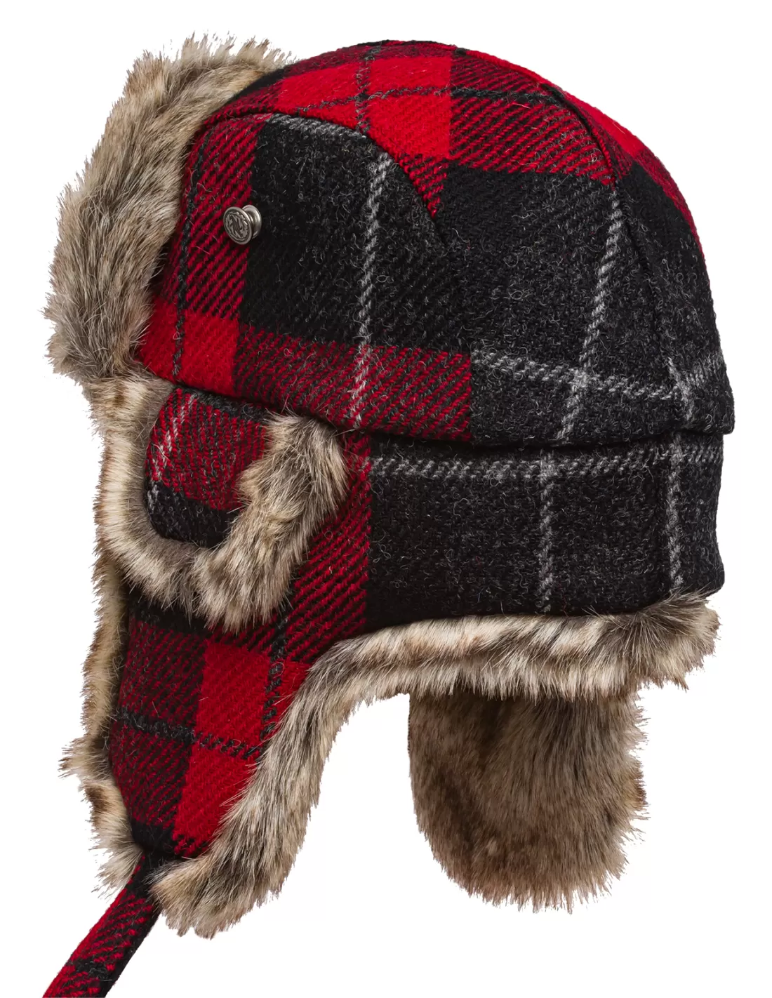 Lumberjack trapper cap made of genuine Harris Tweed wool and
