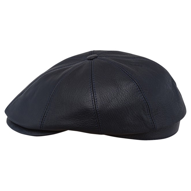 Tony - genuine leather flat cap with 8 panels crown, baseball men caps