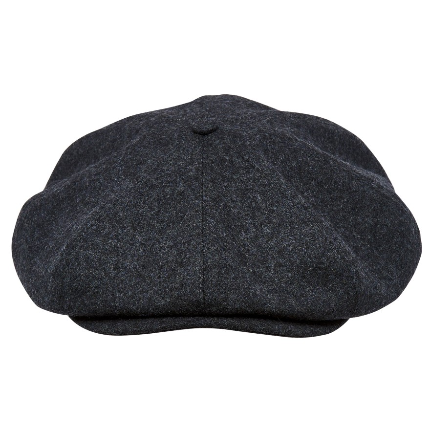 G & H Dark Grey Newsboy Wool 8 Panel Peaky Blinders Style Gatsby Flat Cap Hat 