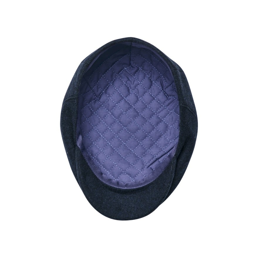 Cashmere and wool blend warm flat cap with quilted lining