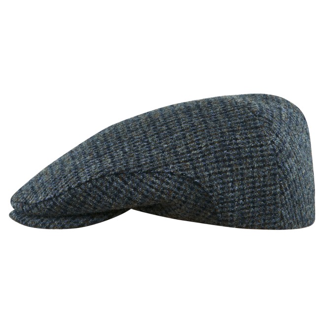 Derby Ivy League style flat cap made of 100% wool Harris Tweed