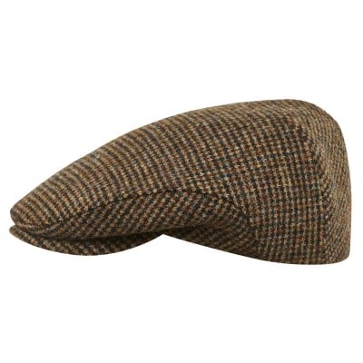 Genuine Scottish Harris Tweed warm flat cap with quilted lining