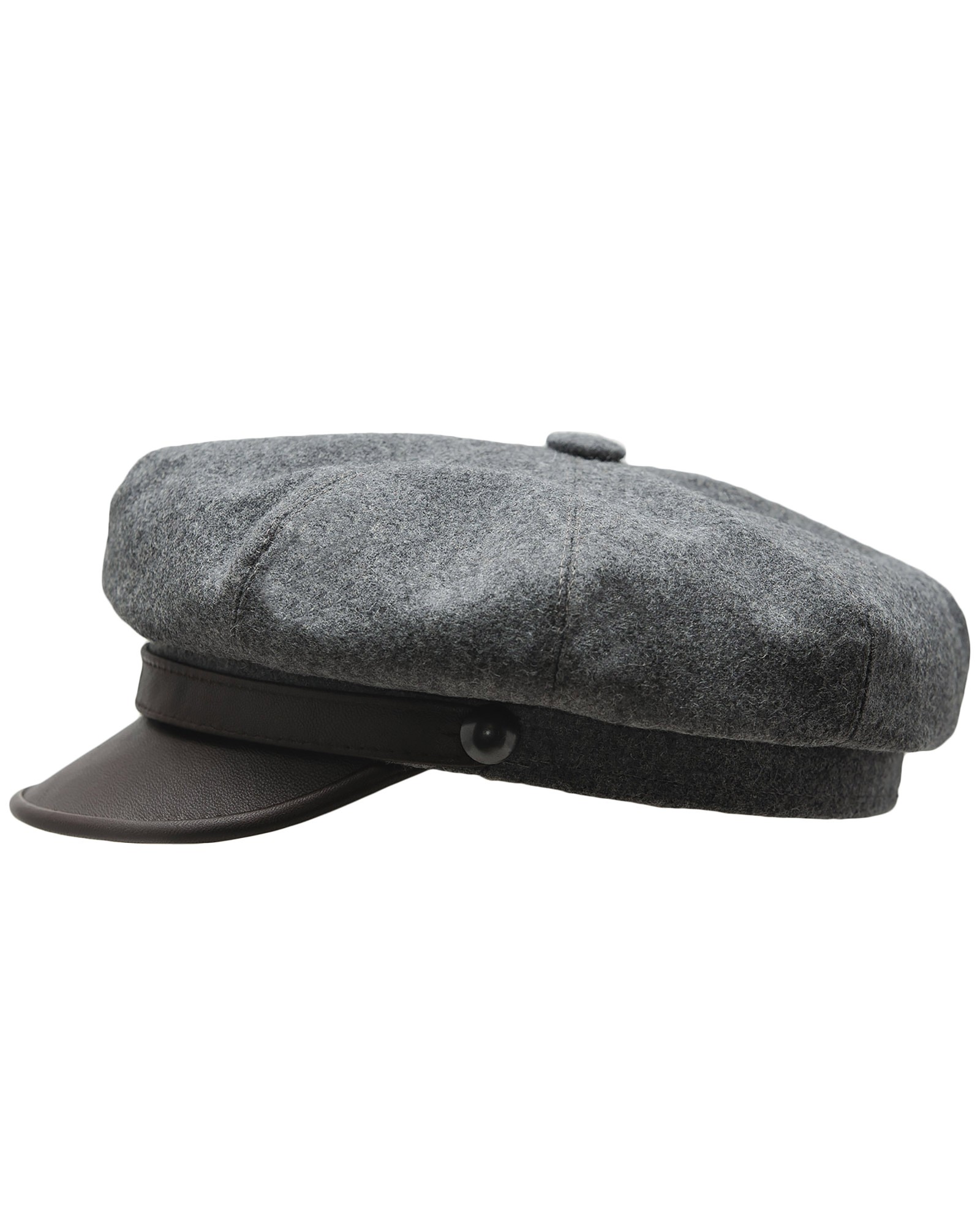 Brando biker vintage cap made with wool and genuine leather