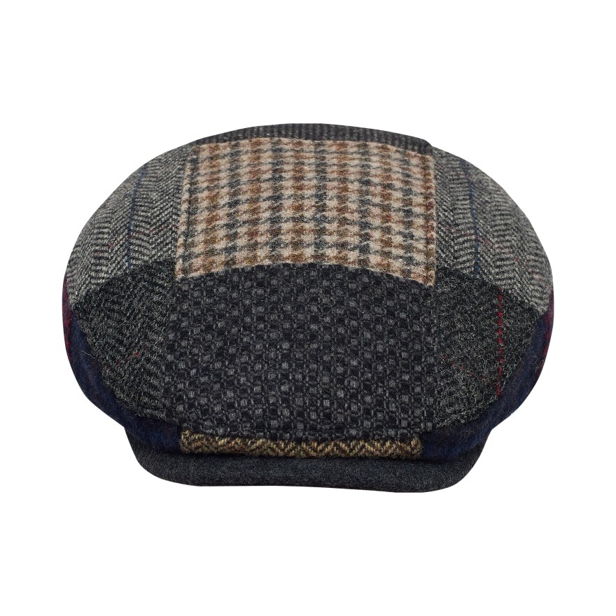 Wool patchwork flat cap Gatsby dai jeff ivy league derby paddy driving duffer plaid hat