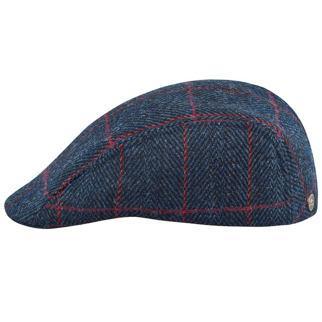 Classic Harris Tweed wool flat cap winter warm earflap hat