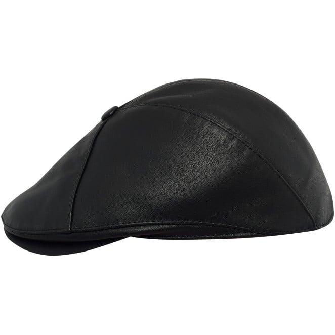 Flat cap made of real leather
