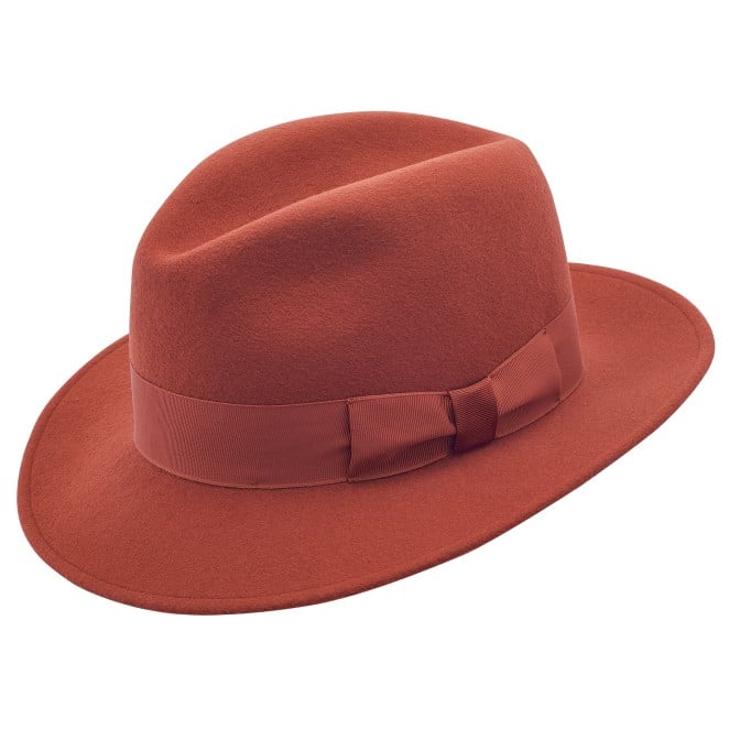 Fedora style wide brim hat made with pure wool felt crushable Size 