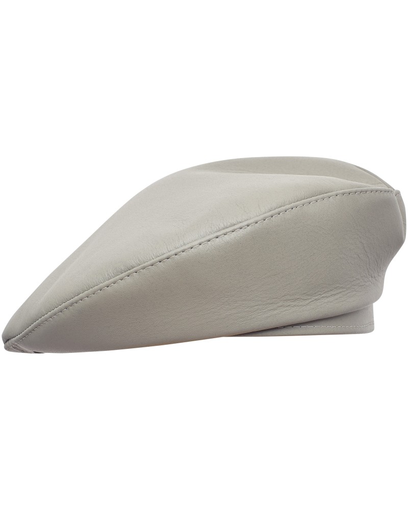 1113 Winner Caps Unisex Cowhide Leather Beret Made In Usa (light Grey) French Beret Army​ | French Beret® main image 4