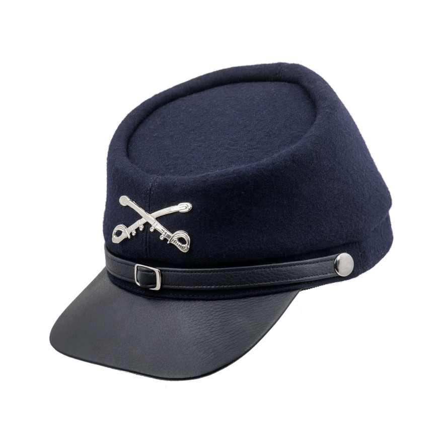 Wool kepi cap American Civil War replica leather visor secession confederate union army military headgear foreign legion hat