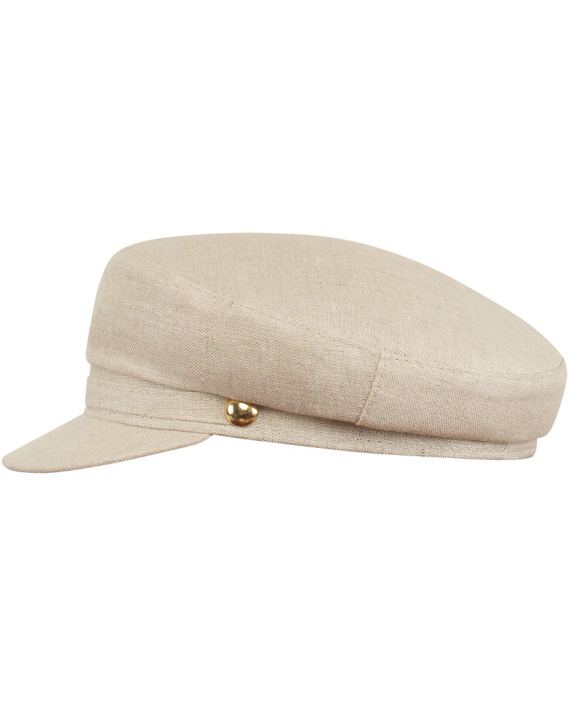 Linen greek fisherman breton summer cap sailor captains nautical skipper seaman mariner boatman seafarer