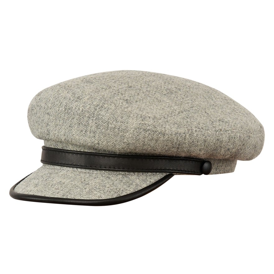 Genuine Scottish Harris Tweed pure wool Islay Maciejowka type cap with real leather decorations