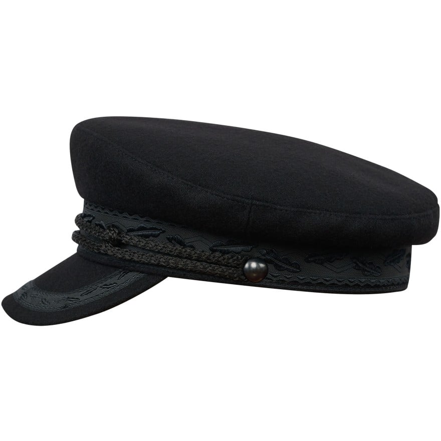 Wool cloth traditional Polish lacquered peaked cap cabbie chauffeur train conductor coachman railway gatekeeper cabby hat