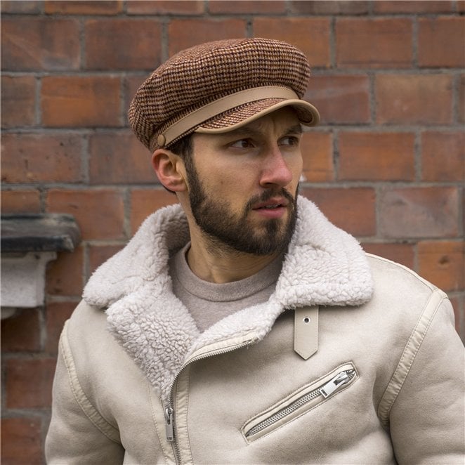 Warm and original Maciejowka type cap made of Scottish Harris Tweed