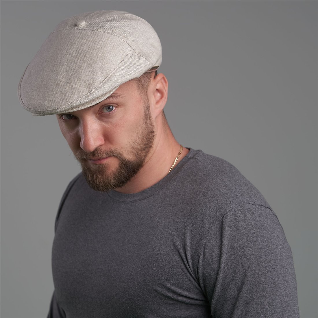 1pc Mens Linen Breathable Flat Newsboy Hats For Summer - Jewelry