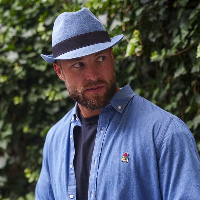 Blue Note - denim Trilby short brim summer ultraviolet protection hat