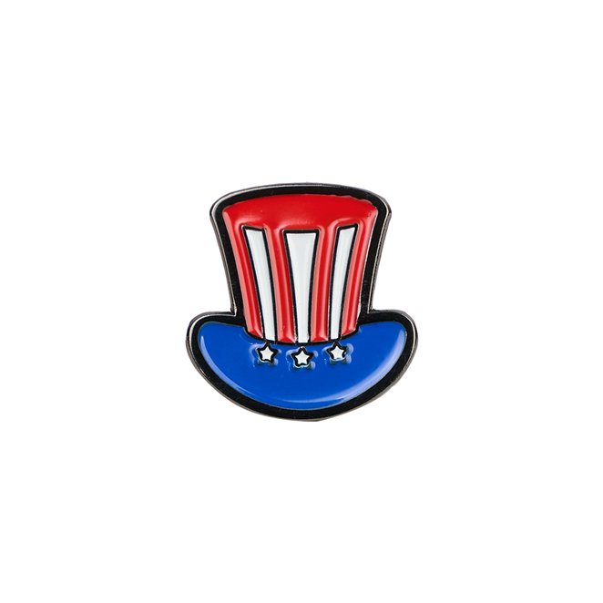 American Flag Uncle Sam Hat Enamel Lapel Pin