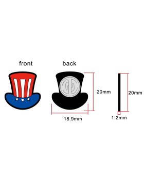 American Flag Uncle Sam Hat Enamel Lapel Pin 2