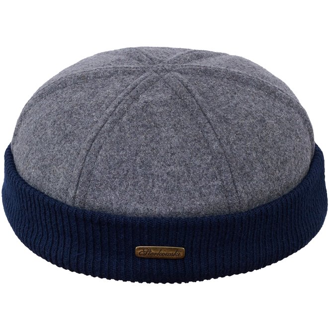 Docker Leon Beanie cap with a ribbing sewed with woolen cloth
