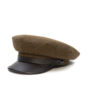 Moto Vintage Biker Cap made with high quality wool and genuine leather 2