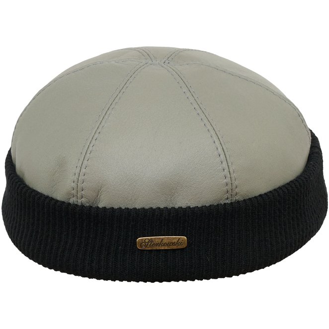 Navy Watch warm breathable docker beanie cap made of natural leather