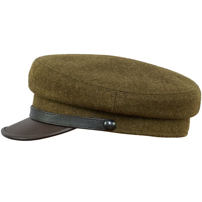 Maciejowka model 4 cap woolen cloth and natural leather visor