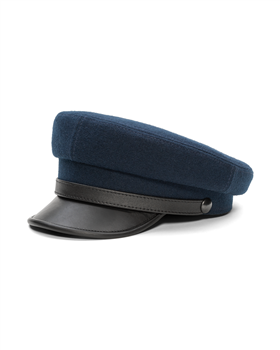 Maciejowka model 4 cap woolen cloth and natural leather visor 2