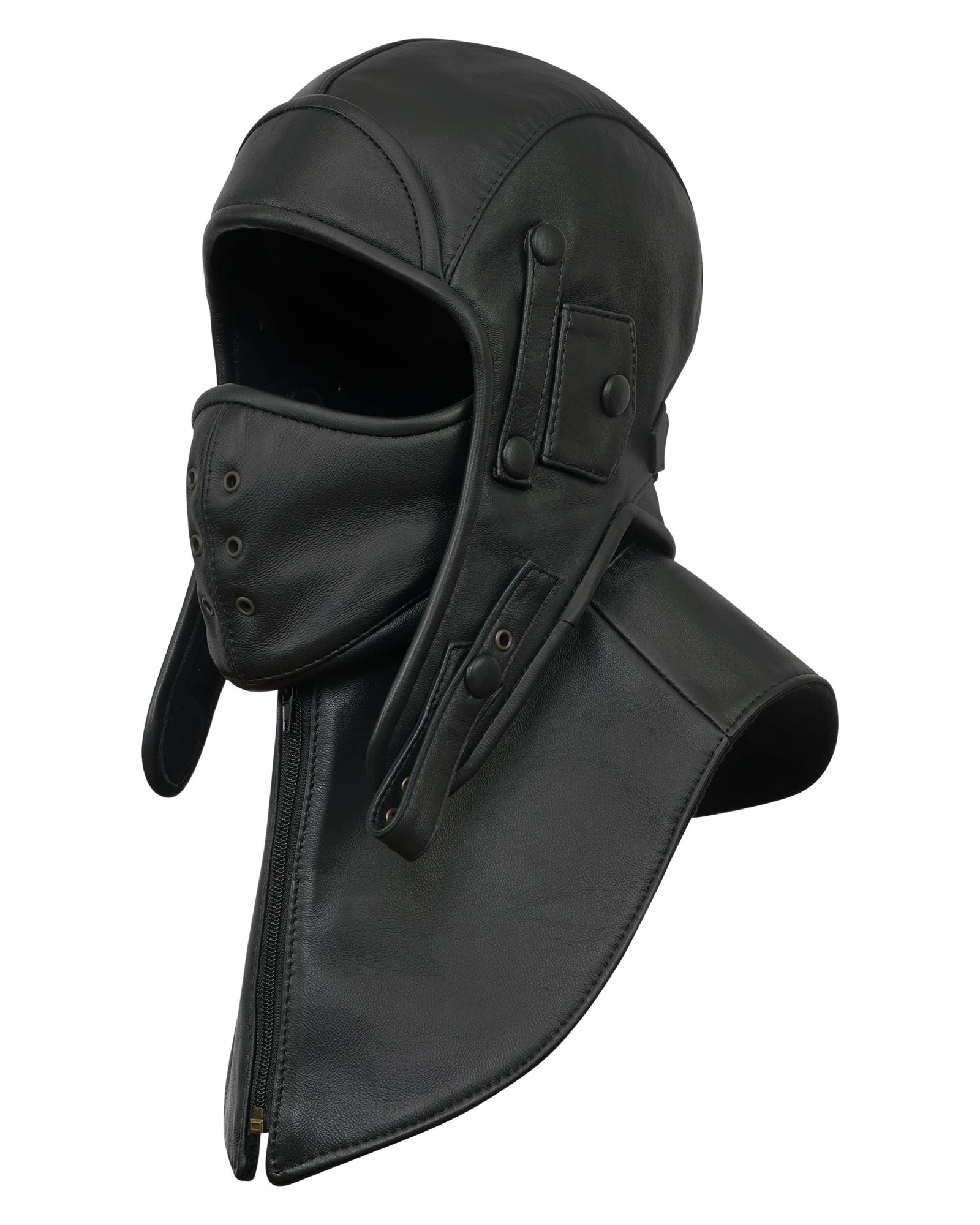 Siberia - aviator cap with mask and collar, mens black cap