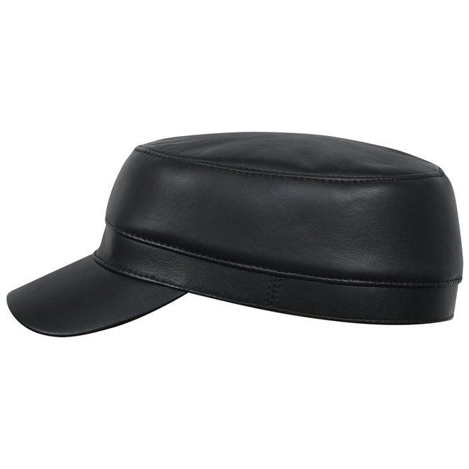 Amur- leather men caps black, baseball, great comfort nad classic look