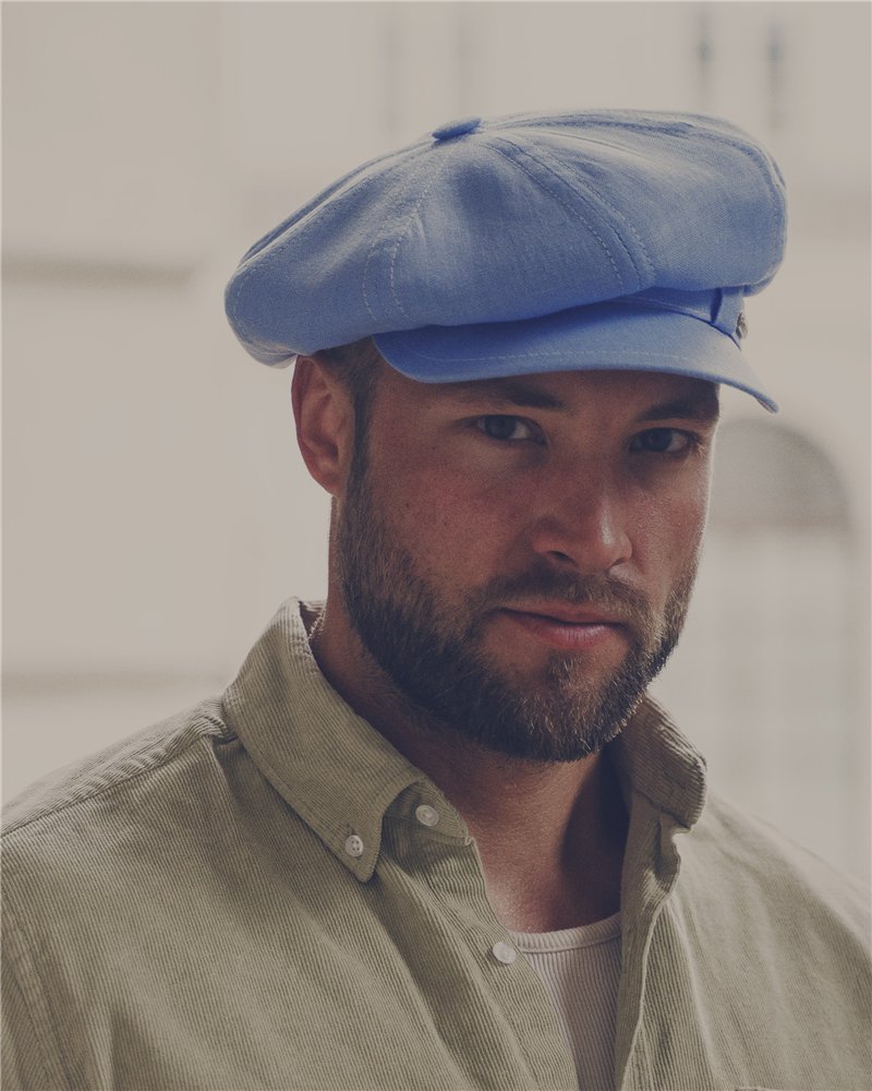 thumbnail image 2 of Sterkowski ROWDY Linen Summer Slider Hat – Elegant Vintage Newspaper Seller Cap, Unisex, Lightweight 2 of 5