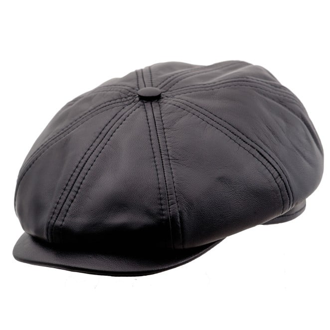 Malone - genuine leather eight panels Gatsby winter cap with breathable ...