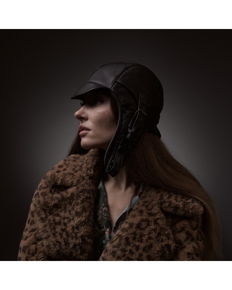 Bergen - aviator men and women caps. Handmade of natural leather