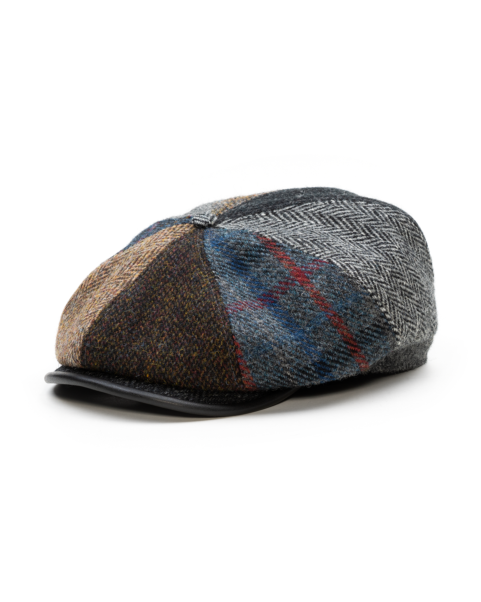 Shelby Razor Cap Shelby - Harris Tweed | Handmade patchwork newsboy cap