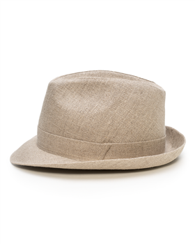 Folk Pure Linen Trilby short brim summer sun hat with removable band 2