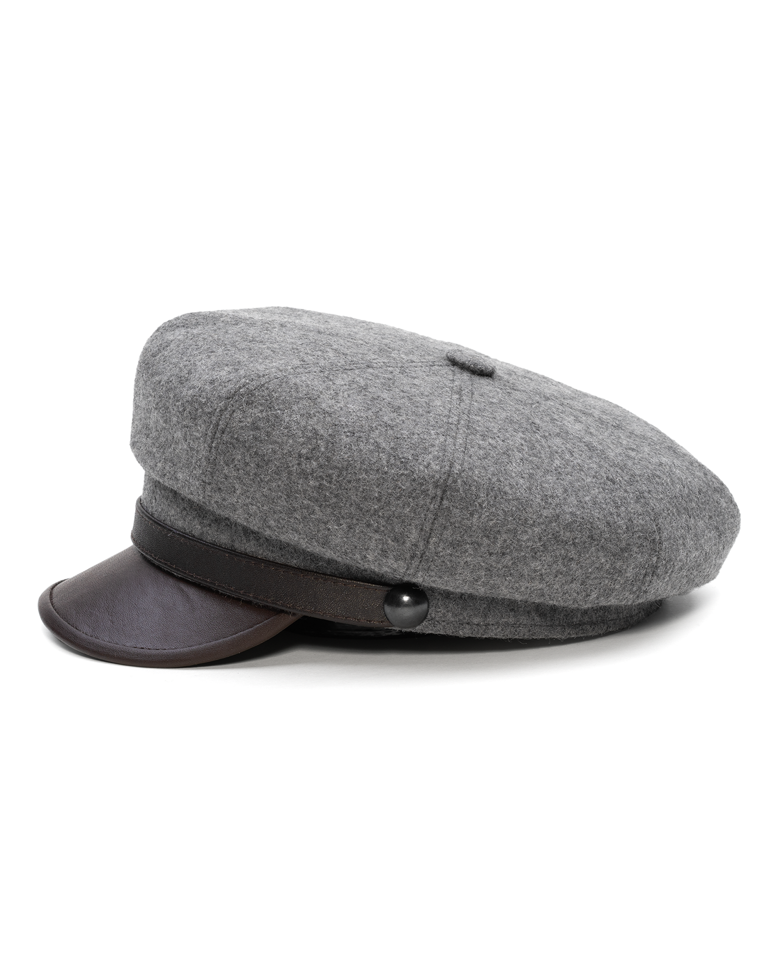 Brando biker vintage cap made with wool and genuine leather