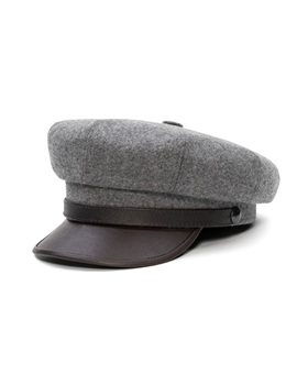 Brando biker vintage cap made with wool and genuine leather 2
