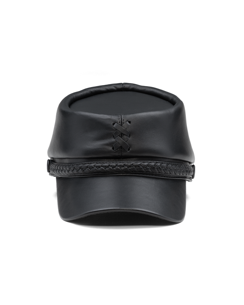 Patriot - retro style kepi cap made with leather. Mens baseball caps